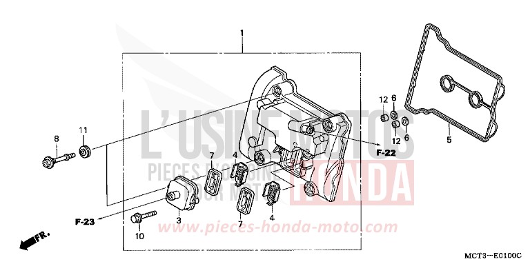 COUVERCLE DE CULASSE de SILVER WING PEARL GREAT BLUE (PB262) de 2003